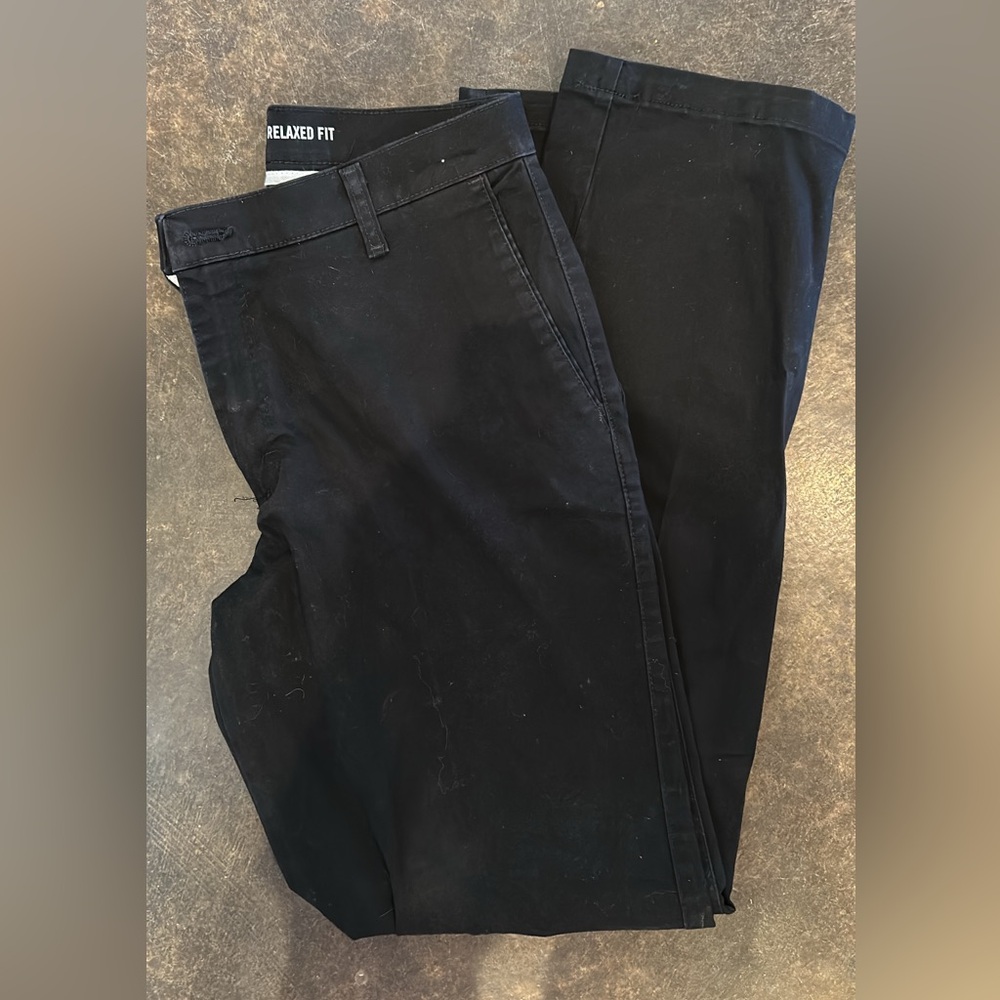 Men’s Wrangler Flat Front Black Slacks 31x34